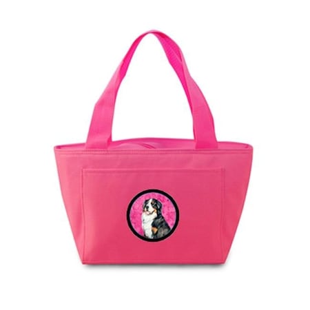 Carolines Treasures Carolines Treasures LH9379PK-8808 Pink Bernese Mountain Dog Zippered Insulated School Washable And Stylish Lunch Bag Cooler LH9379PK-8808